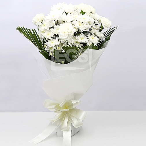 White Chrysanthemums and Carnations 